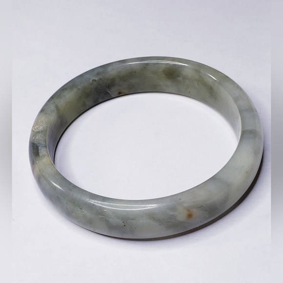 Wide Jade Bangle Bracelet 0.50" - Picture 2 of 2